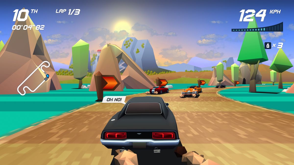 Horizon Chase Turbo: Rookie Series (PlayStation 4) screenshot: Meteora track racing