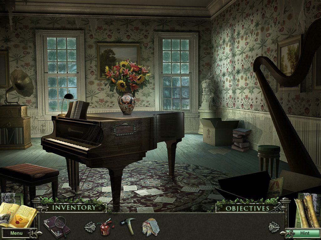 Mystery Case Files: 13th Skull (Collector's Edition) (iPad) screenshot: Music room