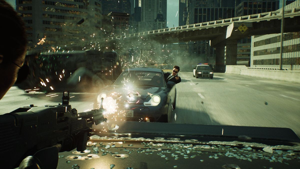 The Matrix Awakens (PlayStation 5) screenshot: Bringing out the big guns