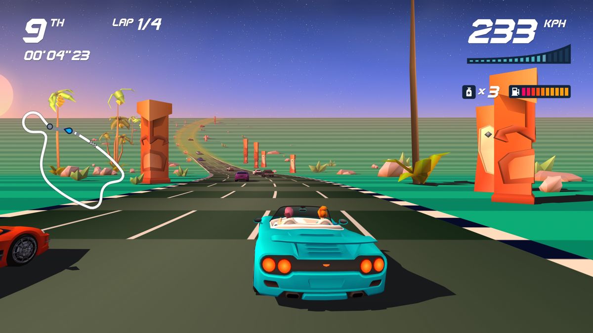 Horizon Chase Turbo: Summer Vibes (PlayStation 4) screenshot: Sunset Racer track racing