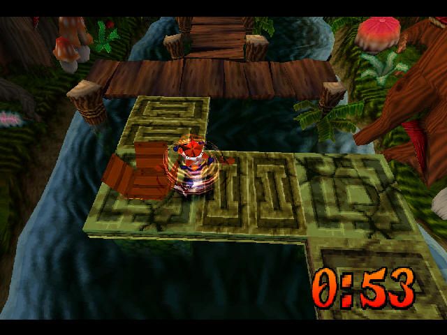 Crash Bandicoot 2: Cortex Strikes Back (PlayStation) screenshot: Checkpoint reached.