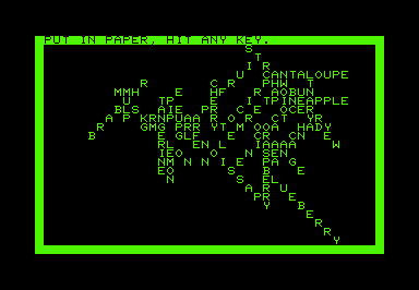 Search (Commodore PET/CBM) screenshot: Put in paper