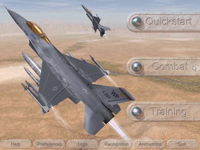 iF-16 (DOS) screenshot: Main menu