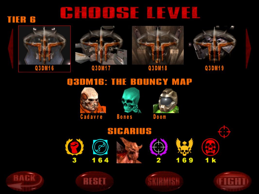 Quake III: Arena (Windows) screenshot: Choose your fight.