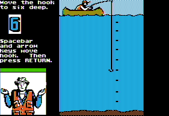 Fish Scales (Apple II) screenshot: Look and Hook
