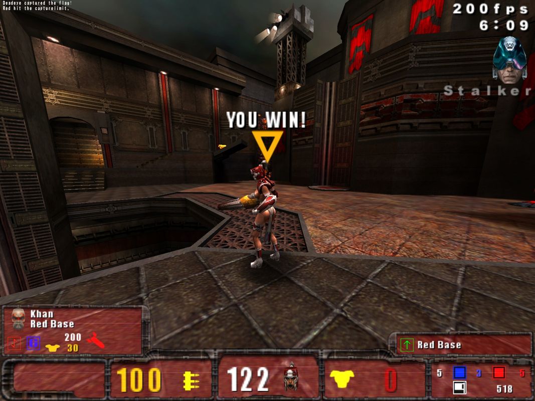 Quake III: Team Arena (Windows) screenshot: We won - but I didn't make the final capture.