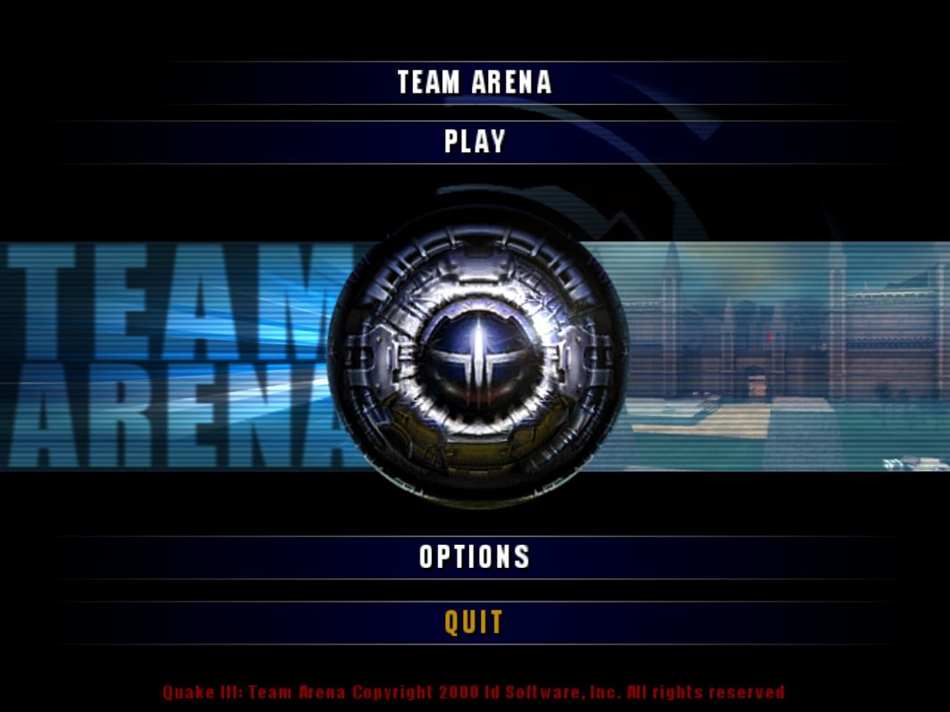 Quake III: Team Arena (Windows) screenshot: Main menu