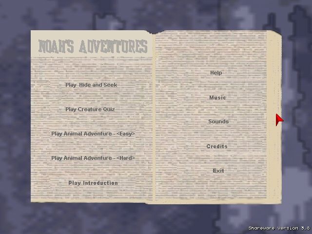 Noah's Adventures (Windows) screenshot: Main menu