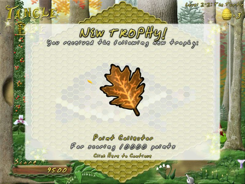 Tangle Bee (Windows) screenshot: A trophy