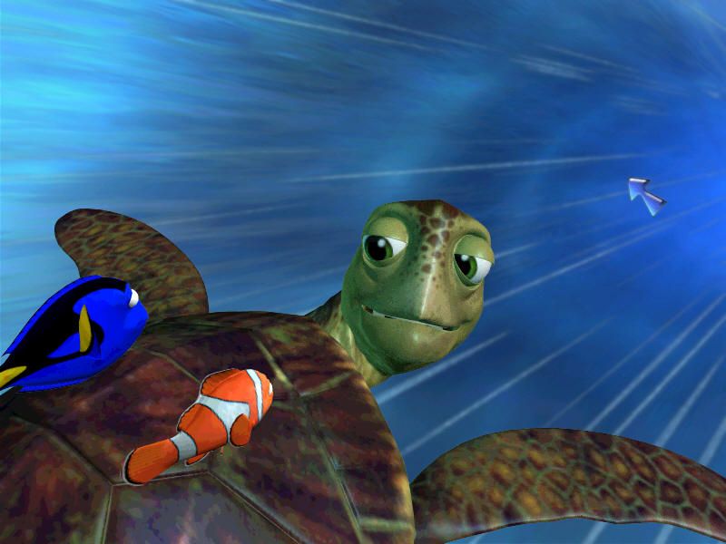 Disney•Pixar Finding Nemo: Nemo's Underwater World of Fun (Windows) screenshot: Introducing turtle-dude.