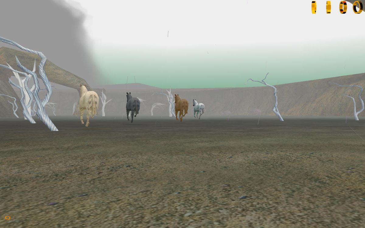 MusicVR Episode 1: Tr3s Lunas (Windows) screenshot: Running across the plains with four horses.