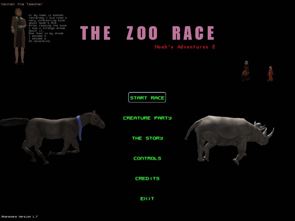 The Zoo Race (Windows) screenshot: Title screen.