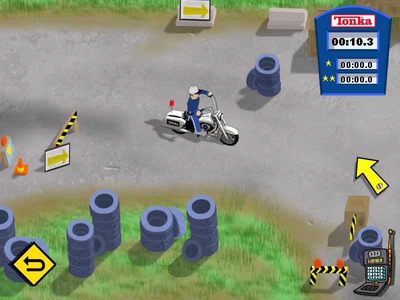 Tonka Search & Rescue 2 (Windows) screenshot: Test driving the police motor.