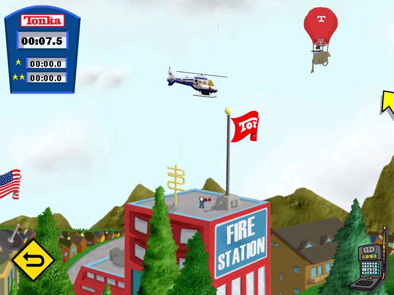 Tonka Search & Rescue 2 (Windows) screenshot: Test driving the helicopter.