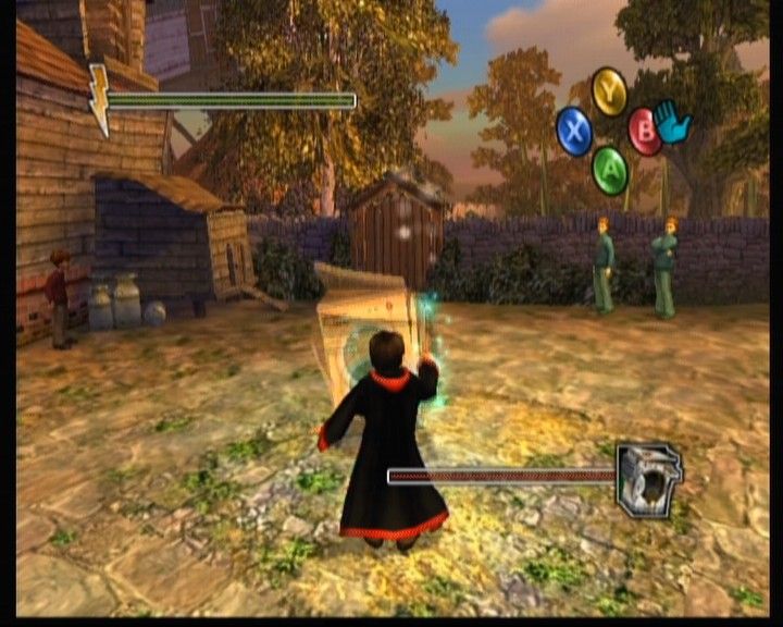 Harry Potter and the Chamber of Secrets (Xbox) screenshot: Your first duel will be against the enchanted washing machine