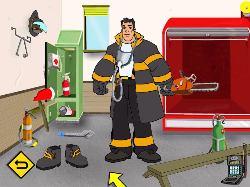 Tonka Search & Rescue 2 (Windows) screenshot: Help Tonka Joe with his gear.