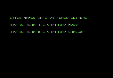 Skeet! (Commodore PET/CBM) screenshot: Enter names