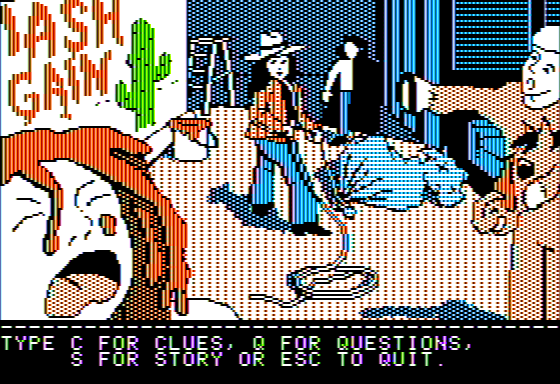 Microzine #23 (Apple II) screenshot: Math Mall - The Crime Scene