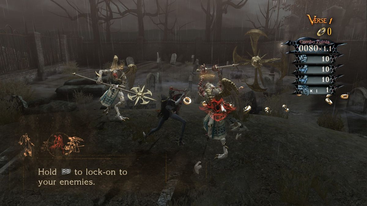 Bayonetta (Windows) screenshot: Time for first real fight