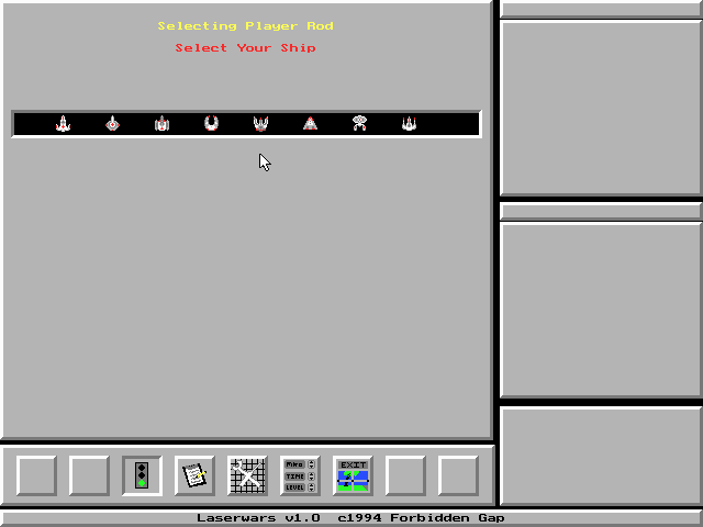 Laserwars (DOS) screenshot: Pick an avatar