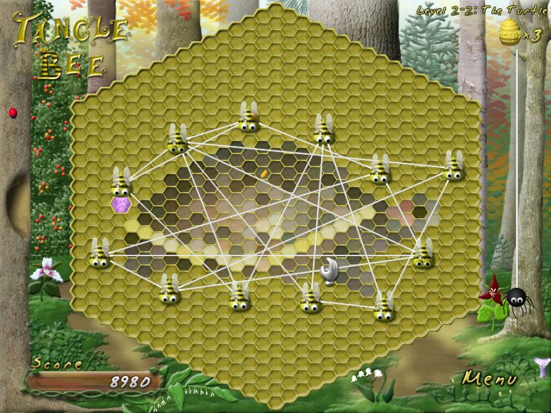 Tangle Bee (Windows) screenshot: Level 2-2: The Turtle