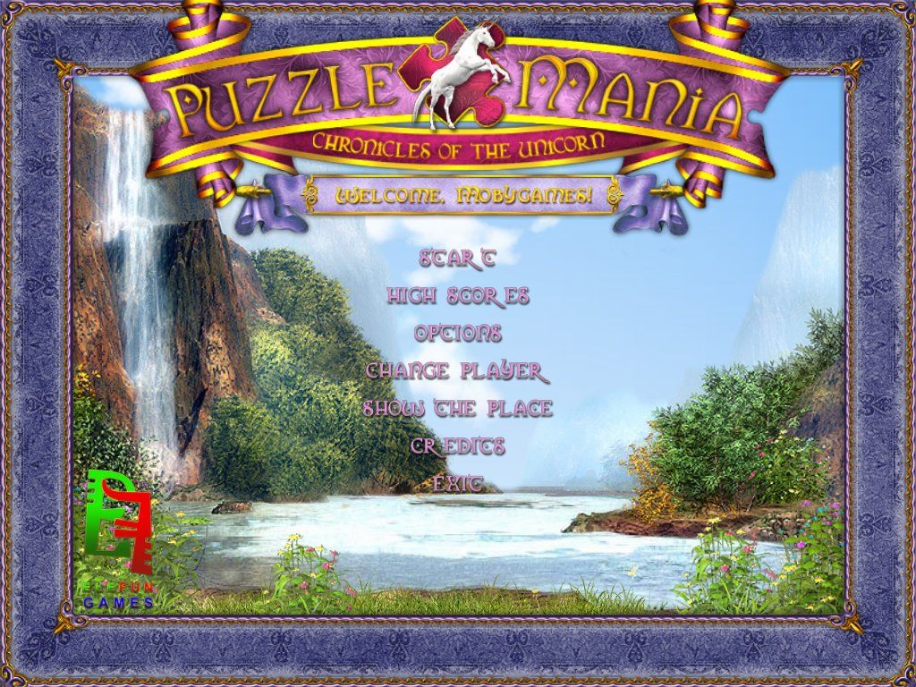 Puzzle Mania: Chronicles of the Unicorn (Windows) screenshot: Start menu