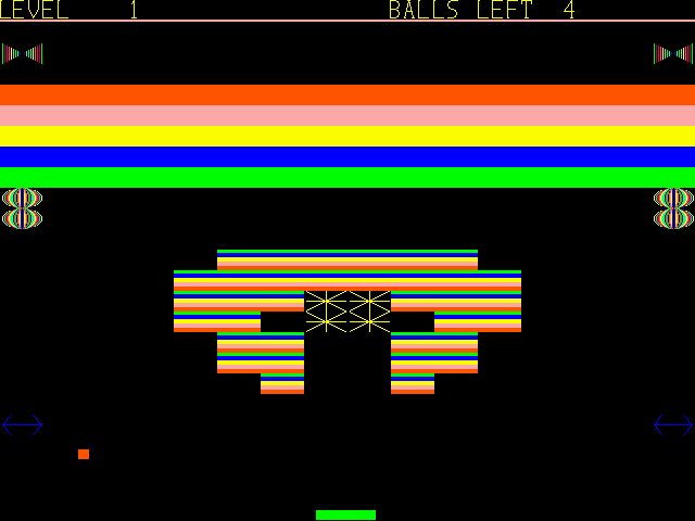 Moraff's Blast I (DOS) screenshot: Starting Brick Wall, level 1