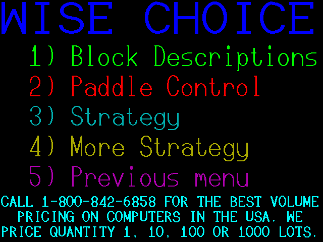 Moraff's Blast I (DOS) screenshot: Instructions
