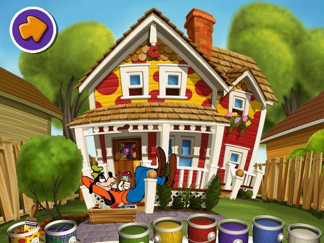 Disney's Mickey Mouse Toddler (Windows) screenshot: Painting the house with spotted paint!