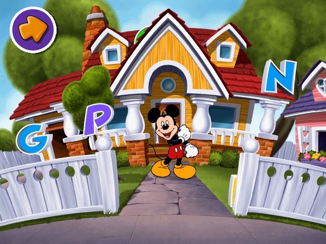 Disney's Mickey Mouse Toddler (Windows) screenshot: "Golly, a 'G'!"
