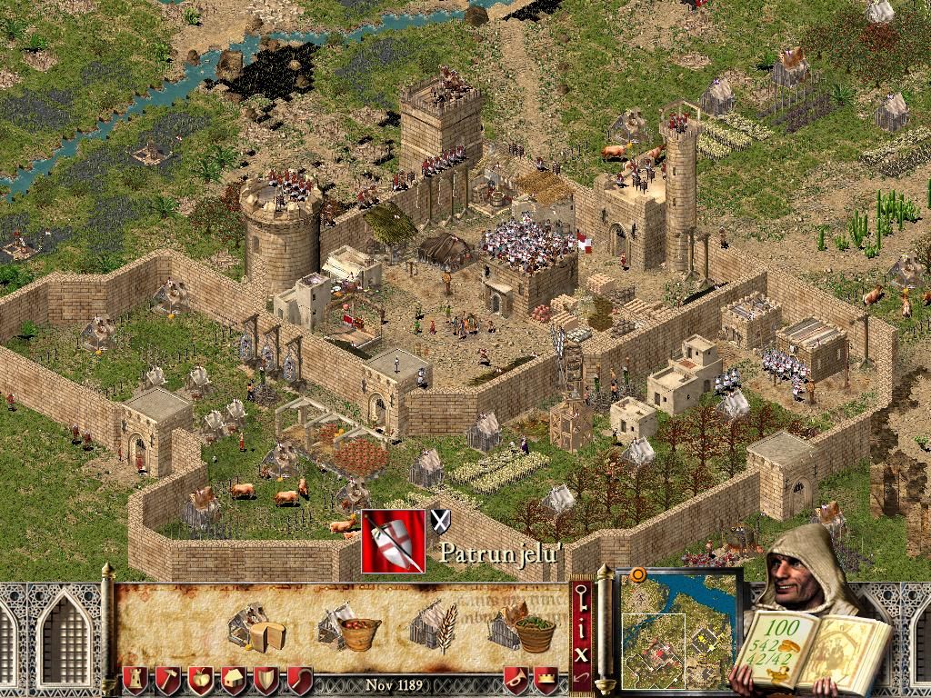 FireFly Studios' Stronghold Crusader (Windows) screenshot: A large castle is more difficult to defend...