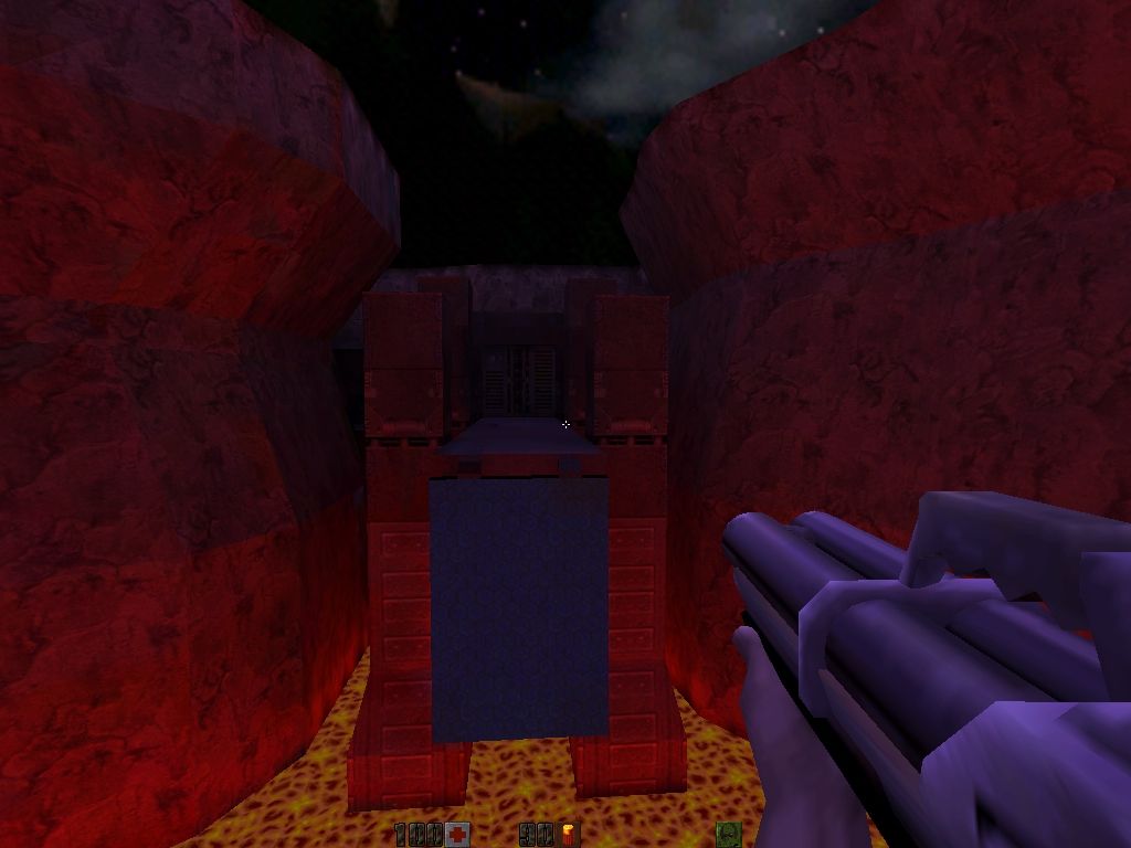 Zaero for Quake II (Windows) screenshot: Guess I have to find the controls to raise that bridge.