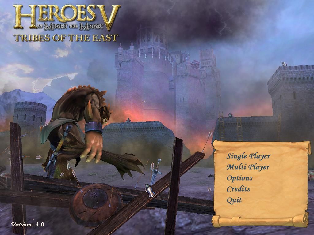 Heroes of Might and Magic V: Tribes of the East (Windows) screenshot: Main menu