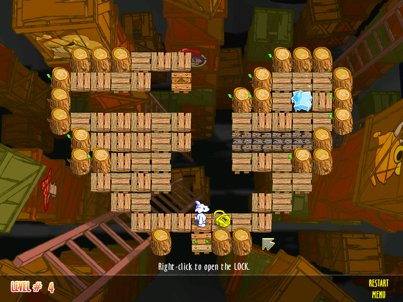 Snowy: Puzzle Islands (Windows) screenshot: I should've guessed that it was for this equally gigantic lock!