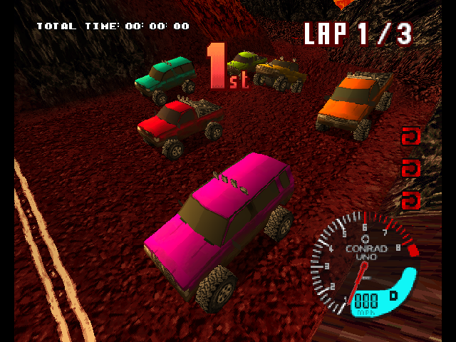 TNN Motor Sports Hardcore 4x4 (PlayStation) screenshot: Starting a new race.