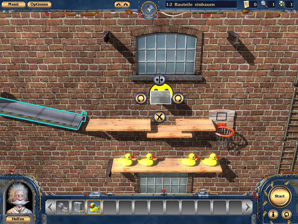 Crazy Machines 2 (Windows) screenshot: The interface is easy to use.