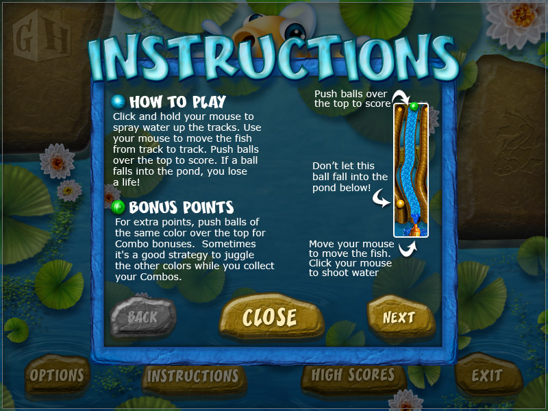 Splash (Windows) screenshot: Instructions