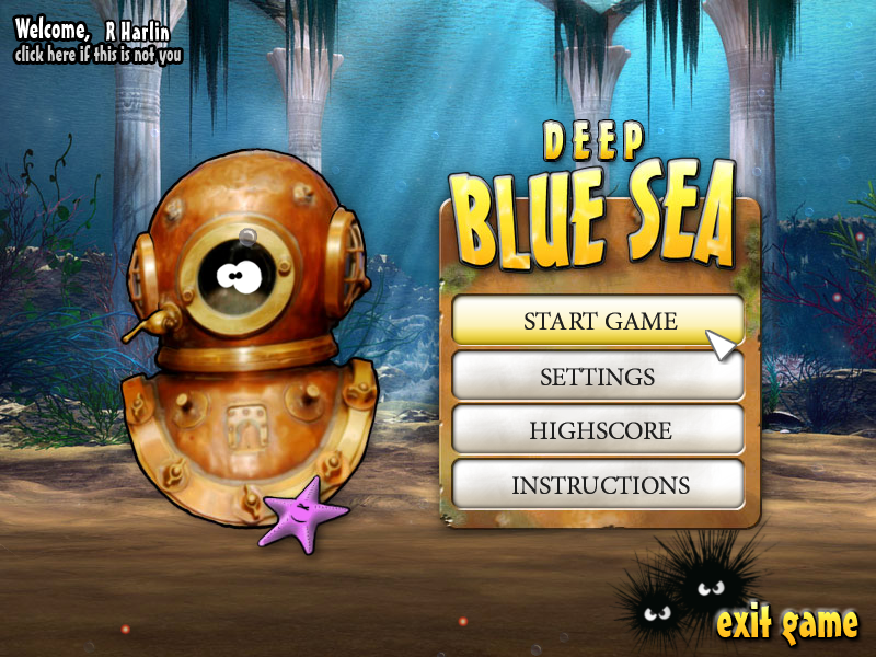 Deep Blue Sea (Windows) screenshot: Main menu.