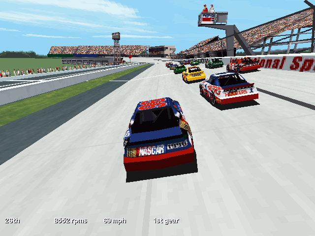 NASCAR Racing 2 (DOS) screenshot: Racing in daytime.