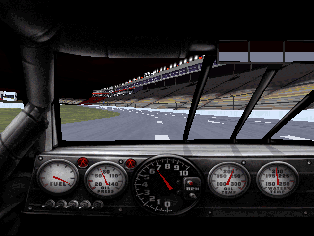 NASCAR Racing 2 (DOS) screenshot: Qualifying, inner view.