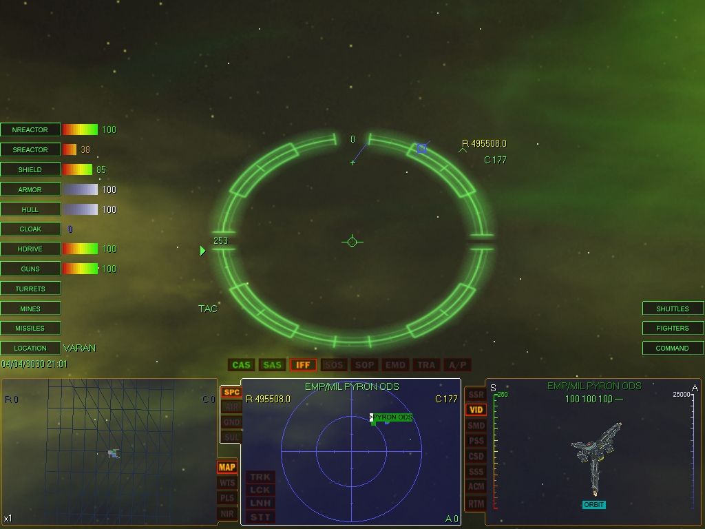 Universal Combat (Windows) screenshot: The commander is on the bridge.