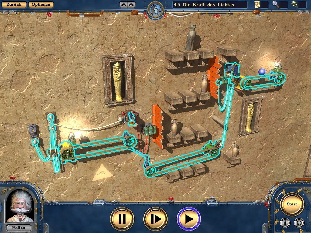 Crazy Machines 2 (Windows) screenshot: There are several ways to complete a puzzle. Here is the official one...
