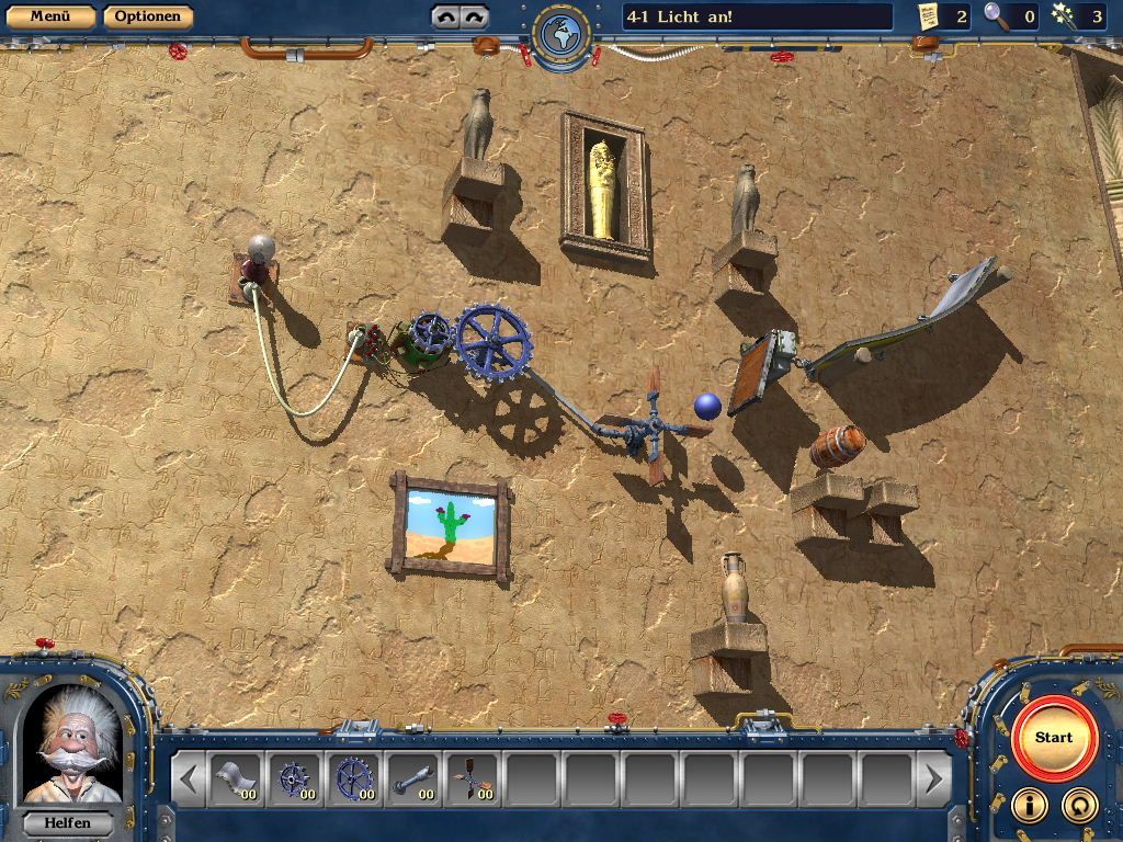 Crazy Machines 2 (Windows) screenshot: Welcome to Egypt, your fourth stop.