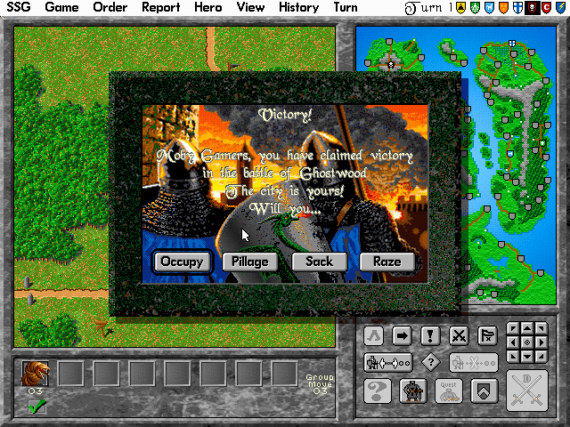 Warlords II Deluxe (DOS) screenshot: Conquest options