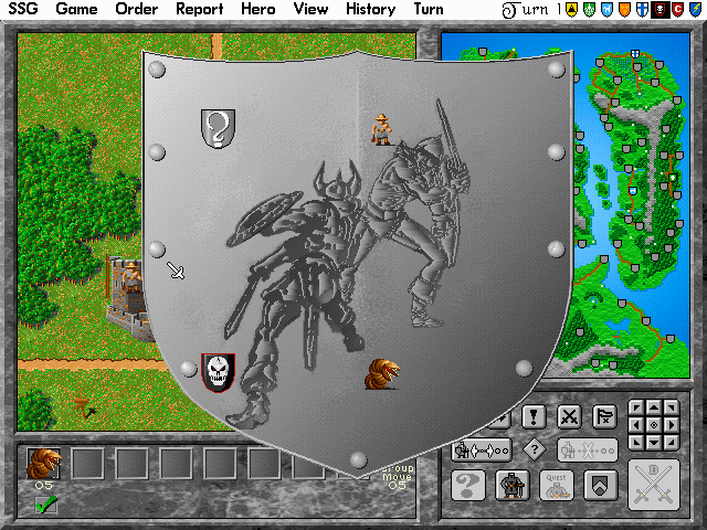Warlords II Deluxe (DOS) screenshot: Setting up the combat...