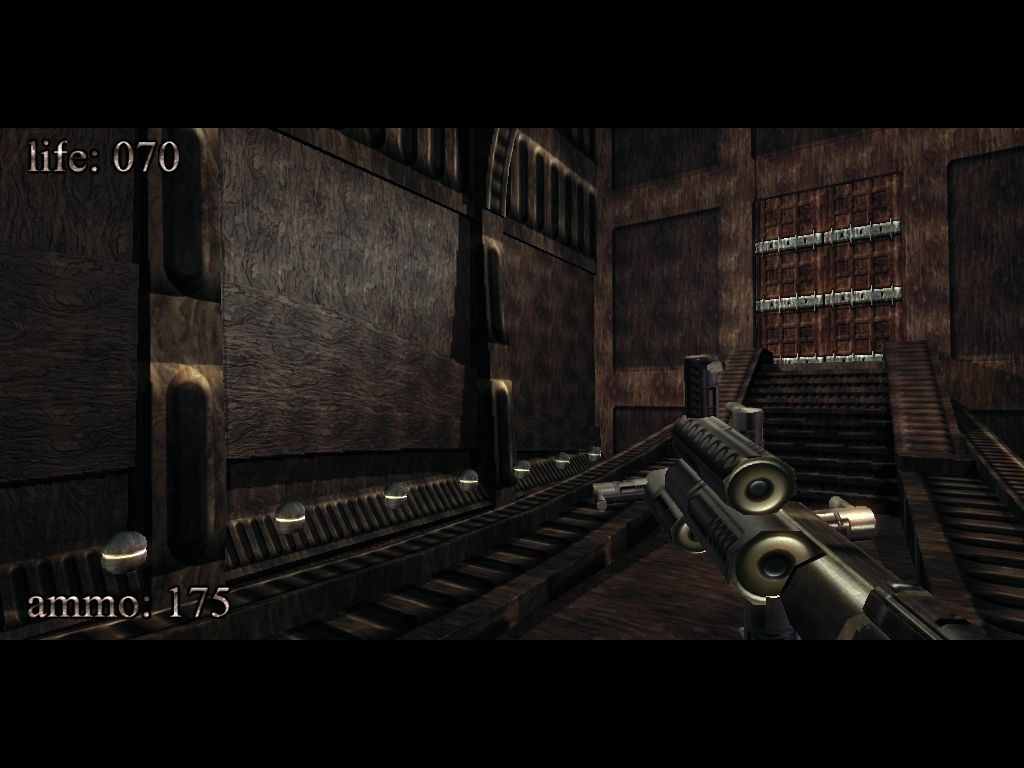 .kkrieger: Chapter 1 (Windows) screenshot: Those are ammo shells for another gun.