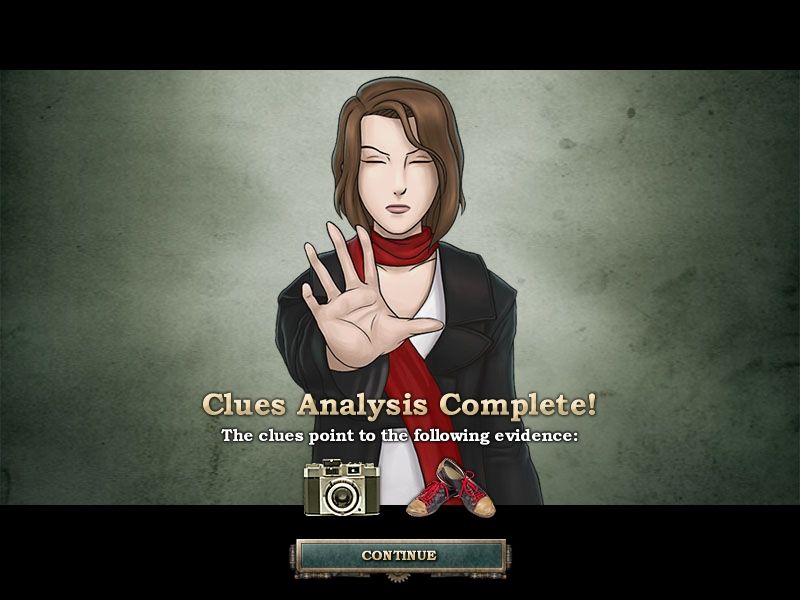 Cate West: The Vanishing Files (Windows) screenshot: From the clues gathered, Cate finds two evidences.