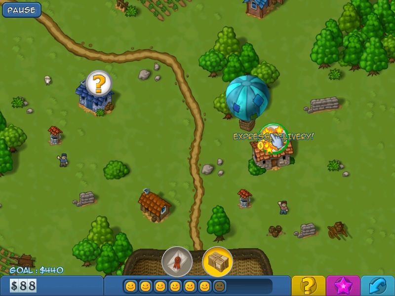 Balloon Express (Windows) screenshot: I made it quick and earned an express delivery bonus.
