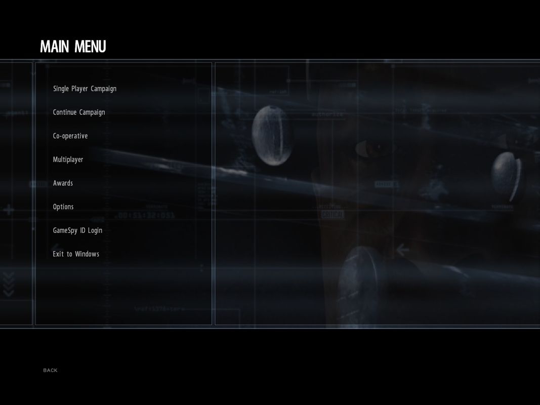 Conflict: Denied Ops (Windows) screenshot: Main menu