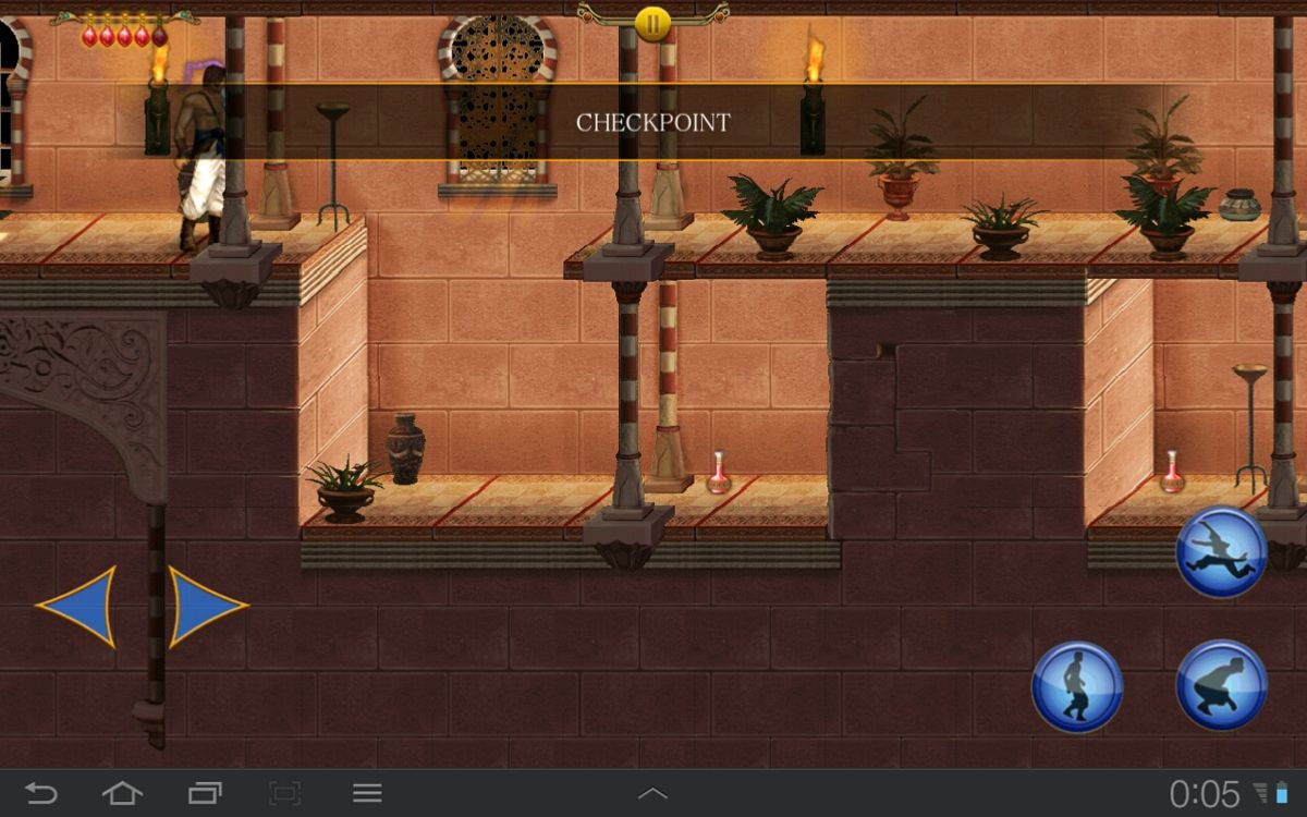 Prince of Persia Classic (Android) screenshot: Checkpoint? We didn't need no checkpoints back in '89! (Well, it's not that we had any choice...)
